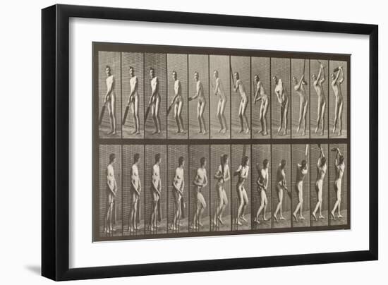 Cricketer, Plate 291 from 'Animal Locomotion', 1887-Eadweard Muybridge-Framed Giclee Print