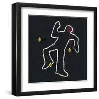 Crime Scene Illustration-pashabo-Framed Art Print