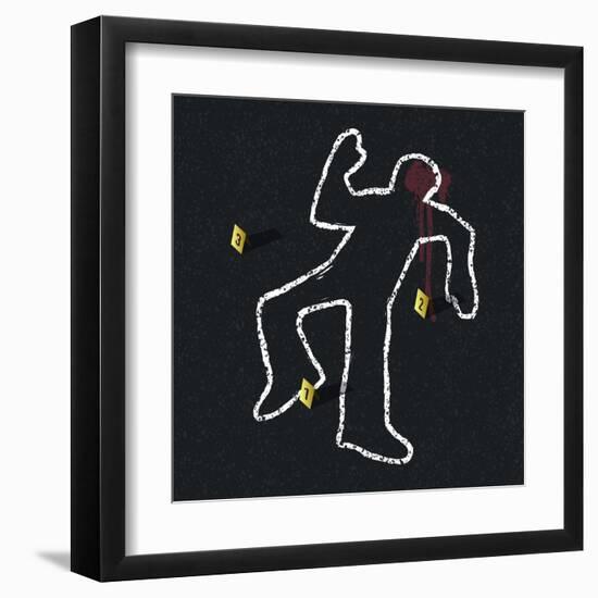 Crime Scene Illustration-pashabo-Framed Art Print