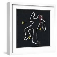 Crime Scene Illustration-pashabo-Framed Art Print