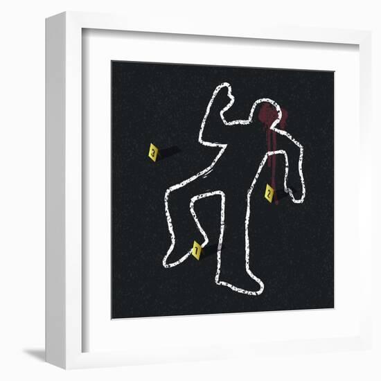 Crime Scene Illustration-pashabo-Framed Art Print