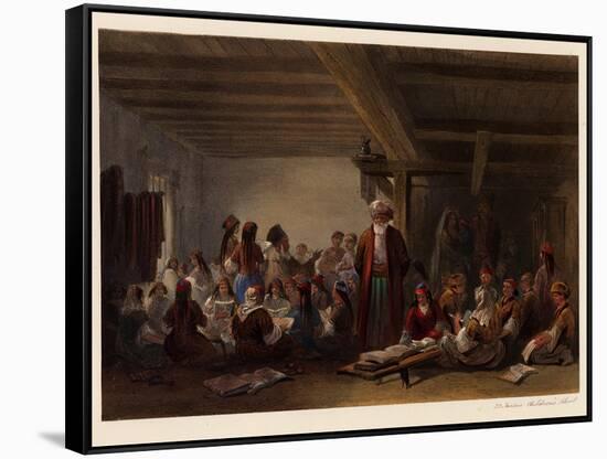 Crimean Tatars Children's School, 1856-Carlo Bossoli-Framed Stretched Canvas