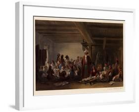 Crimean Tatars Children's School, 1856-Carlo Bossoli-Framed Giclee Print