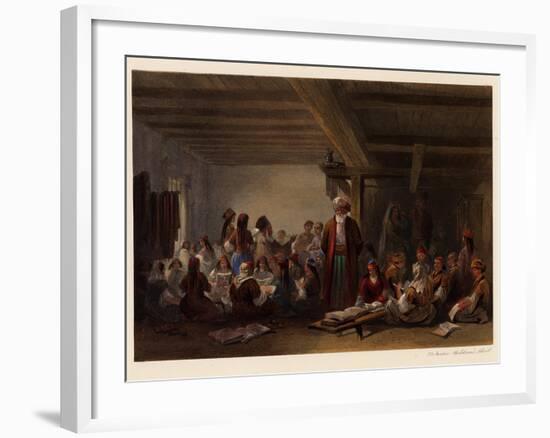 Crimean Tatars Children's School, 1856-Carlo Bossoli-Framed Giclee Print