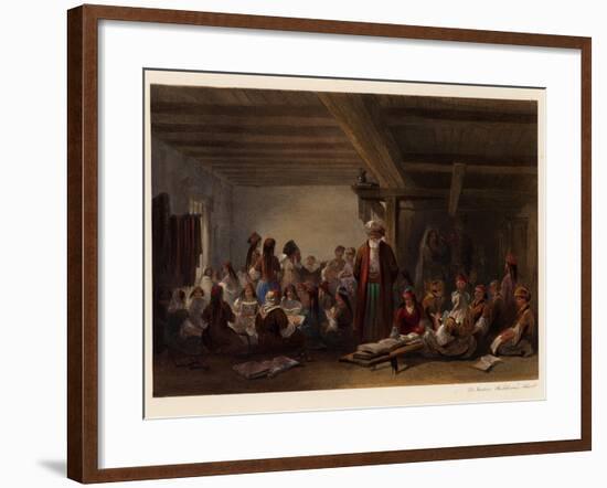 Crimean Tatars Children's School, 1856-Carlo Bossoli-Framed Giclee Print