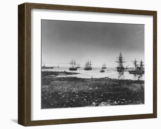 Crimean War, French Squadron, Entry Into the Port, 1855-Jean Baptiste Henri Durand-Brager-Framed Photographic Print