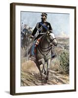 Crimean War: King Vittorio Emanuele (Victor-Emmanuel) II (1820-1878) Reviews His Troops Destined Fo-Tancredi Scarpelli-Framed Giclee Print