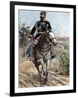 Crimean War: King Vittorio Emanuele (Victor-Emmanuel) II (1820-1878) Reviews His Troops Destined Fo-Tancredi Scarpelli-Framed Giclee Print