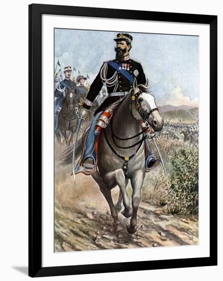 Crimean War: King Vittorio Emanuele (Victor-Emmanuel) II (1820-1878) Reviews His Troops Destined Fo-Tancredi Scarpelli-Framed Giclee Print