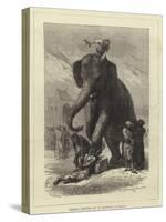 Criminal Executed by an Elephant at Baroda-Emile Antoine Bayard-Stretched Canvas