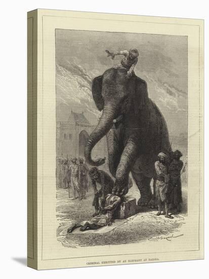 Criminal Executed by an Elephant at Baroda-Emile Antoine Bayard-Stretched Canvas