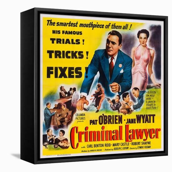 Criminal Lawyer, Pat O'Brien, Jane Wyatt, 1951-null-Framed Stretched Canvas