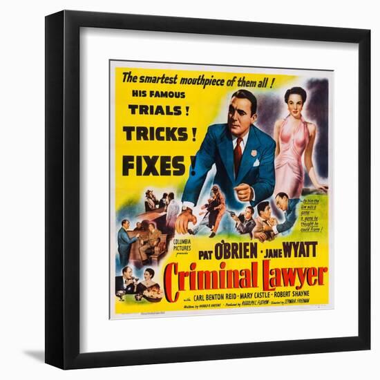 Criminal Lawyer, Pat O'Brien, Jane Wyatt, 1951-null-Framed Art Print