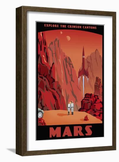 Crimson Canyons Of Mars-Steve Thomas-Framed Giclee Print