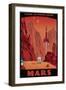 Crimson Canyons Of Mars-Steve Thomas-Framed Giclee Print