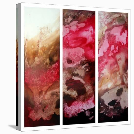Crimson Cream Abstract-Megan Aroon Duncanson-Stretched Canvas