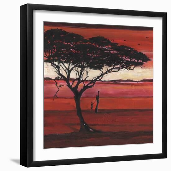 Crimson Earth II-Julia Hawkins-Framed Art Print