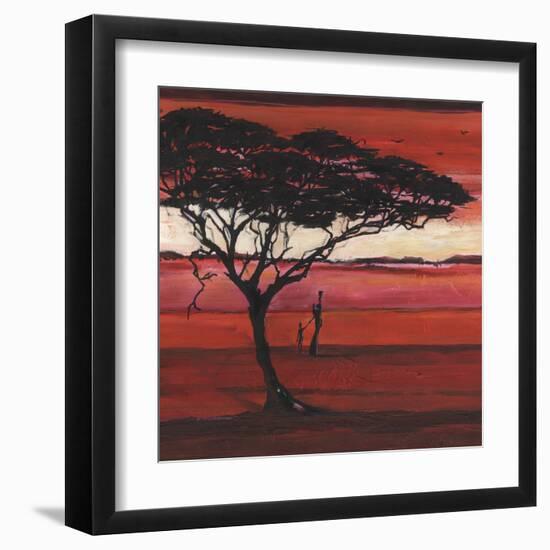 Crimson Earth II-Julia Hawkins-Framed Art Print