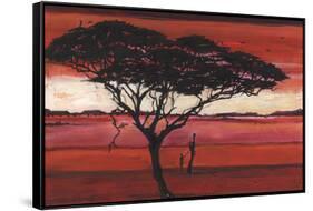 Crimson Earth II-Julia Hawkins-Framed Stretched Canvas