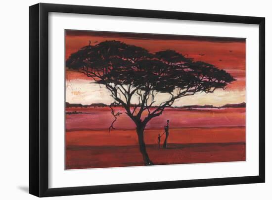 Crimson Earth II-Julia Hawkins-Framed Art Print