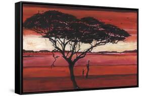 Crimson Earth II-Julia Hawkins-Framed Stretched Canvas
