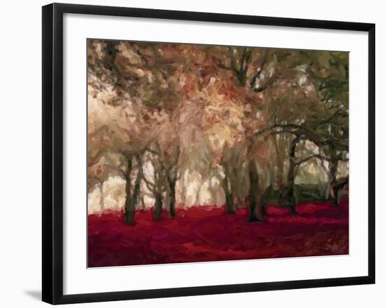 Crimson Forest Floor A2-Taylor Greene-Framed Art Print