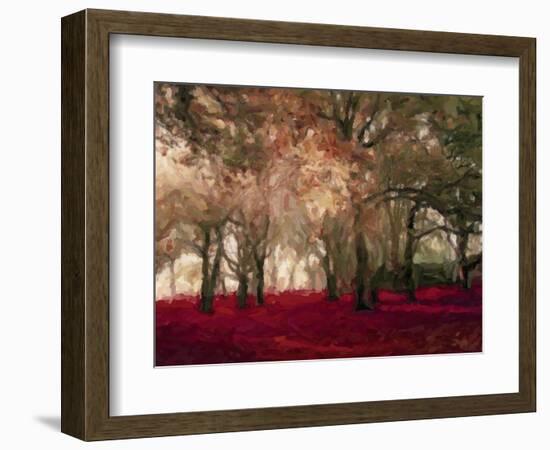 Crimson Forest Floor A2-Taylor Greene-Framed Art Print