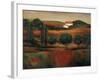 Crimson Light in Tuscany-John Zaccheo-Framed Giclee Print