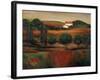 Crimson Light in Tuscany-John Zaccheo-Framed Giclee Print