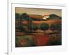 Crimson Light in Tuscany-John Zaccheo-Framed Giclee Print