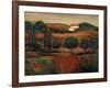 Crimson Light in Tuscany-John Zaccheo-Framed Giclee Print