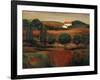 Crimson Light in Tuscany-John Zaccheo-Framed Giclee Print