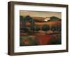 Crimson Light in Tuscany-John Zaccheo-Framed Premium Giclee Print