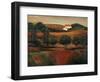 Crimson Light in Tuscany-John Zaccheo-Framed Premium Giclee Print