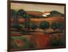 Crimson Light in Tuscany-John Zaccheo-Framed Giclee Print