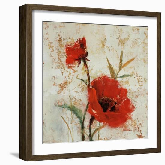 Crimson Poppies I-Tim O'toole-Framed Giclee Print