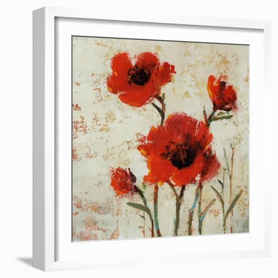 Crimson Poppies II-Tim O'toole-Framed Giclee Print