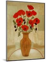 Crimson Poppies-Beverly Jean-Mounted Art Print