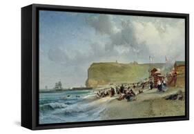 Crinolines on the Beach, Fecamp, 1871-Jules Achille Noel-Framed Stretched Canvas