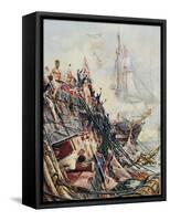Crippled But Unconquered: The 'Belleisle' at the Battle of Trafalgar, 21st October 1805, from…-William Lionel Wyllie-Framed Stretched Canvas