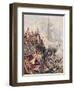 Crippled But Unconquered: The Belleisle at Trafalgar on 21st October 1805, Illustration from…-William Lionel Wyllie-Framed Giclee Print