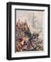 Crippled But Unconquered: The Belleisle at Trafalgar on 21st October 1805, Illustration from…-William Lionel Wyllie-Framed Giclee Print