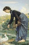 Young Woman Feeding a Duck, 1871-Cristiano Banti-Giclee Print