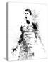 Cristiano Ronaldo Watercolor I-Jack Hunter-Stretched Canvas