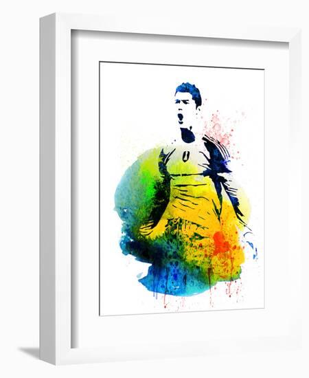 Cristiano Ronaldo Watercolor-Jack Hunter-Framed Art Print