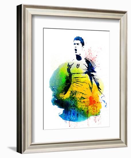 Cristiano Ronaldo Watercolor-Jack Hunter-Framed Art Print