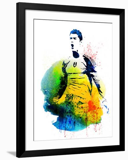 Cristiano Ronaldo Watercolor-Jack Hunter-Framed Art Print