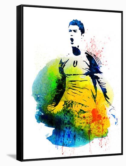 Cristiano Ronaldo Watercolor-Jack Hunter-Framed Stretched Canvas