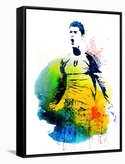 Cristiano Ronaldo Watercolor-Jack Hunter-Framed Stretched Canvas