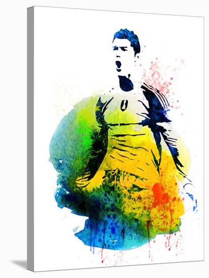 Cristiano Ronaldo Watercolor-Jack Hunter-Stretched Canvas